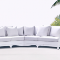 ganrate a custom Sofa image the sofa is outdoor side garden